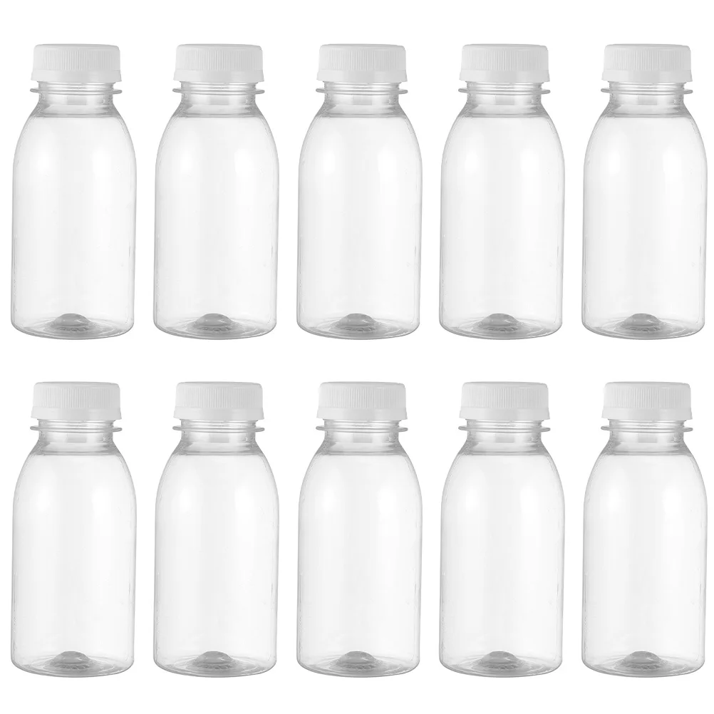 10vnt Skaidraus Plastiko Pieno Saugojimo Butelių Gėrimų Gėrimo Butelį Pieno Gėrimų Gerti Sultis, Bakas Tuščias Saugojimo Butelių Nuotrauka 0