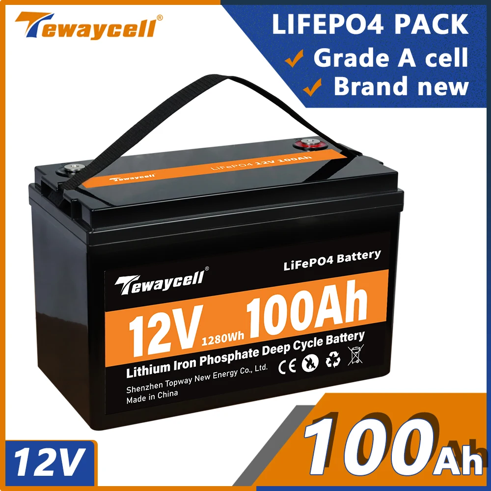 12V 100Ah LiFePO4 Baterija 12.8 V Ličio Geležies Fosfato Pakeisti Labiausiai ir rezervinio Maitinimo Namų Saulės Energijos Saugojimo UPS tax free Nuotrauka 0