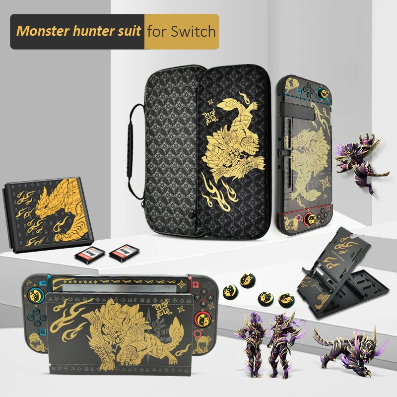 2021 Monster Hunter Saugojimo Krepšys Nintendo Jungiklis Kelionių lagaminas Apsauginį kiautą, NS Jungiklis Konsolės Žaidimų Priedai Nuotrauka 0