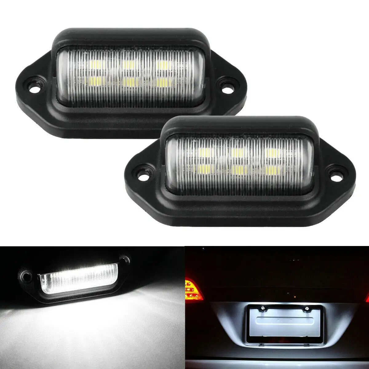 6 LED Automobilių Licencijos Numerį Šviesos VISUREIGIS Sunkvežimių Priekabos Van Žymeklį Žingsnis Lempos Baltos Lemputės, Automobilių Produktus Licenciją Plokštelės Šviesos Nuotrauka 0