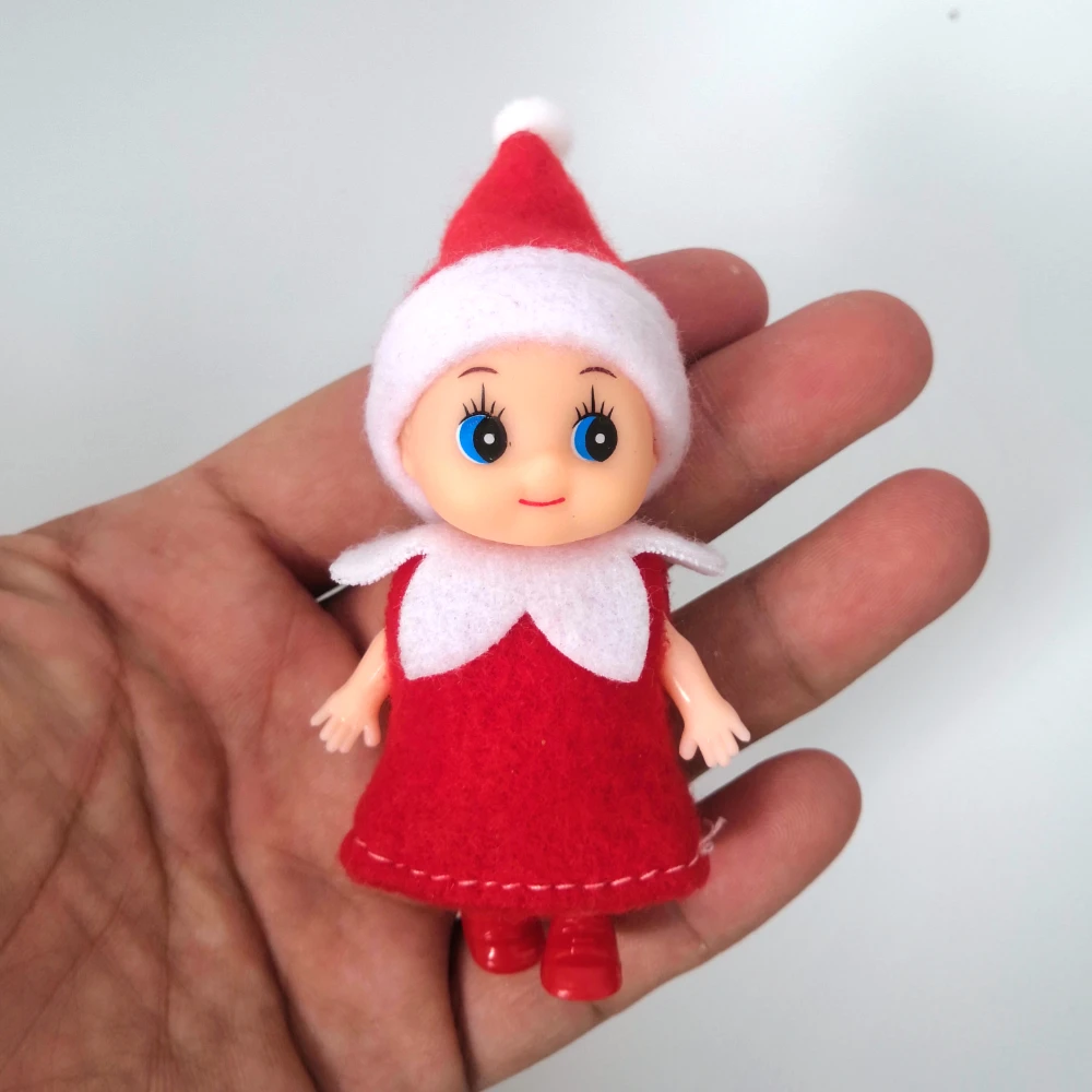 7cm Bamblys Kūdikių Elf Lėlės su Slankiosiomis Rankas, Kojas Lėlės Namas Priedai Kalėdų Lėlės Kietas Suknelė Kūdikių Elfai Nuotrauka 0