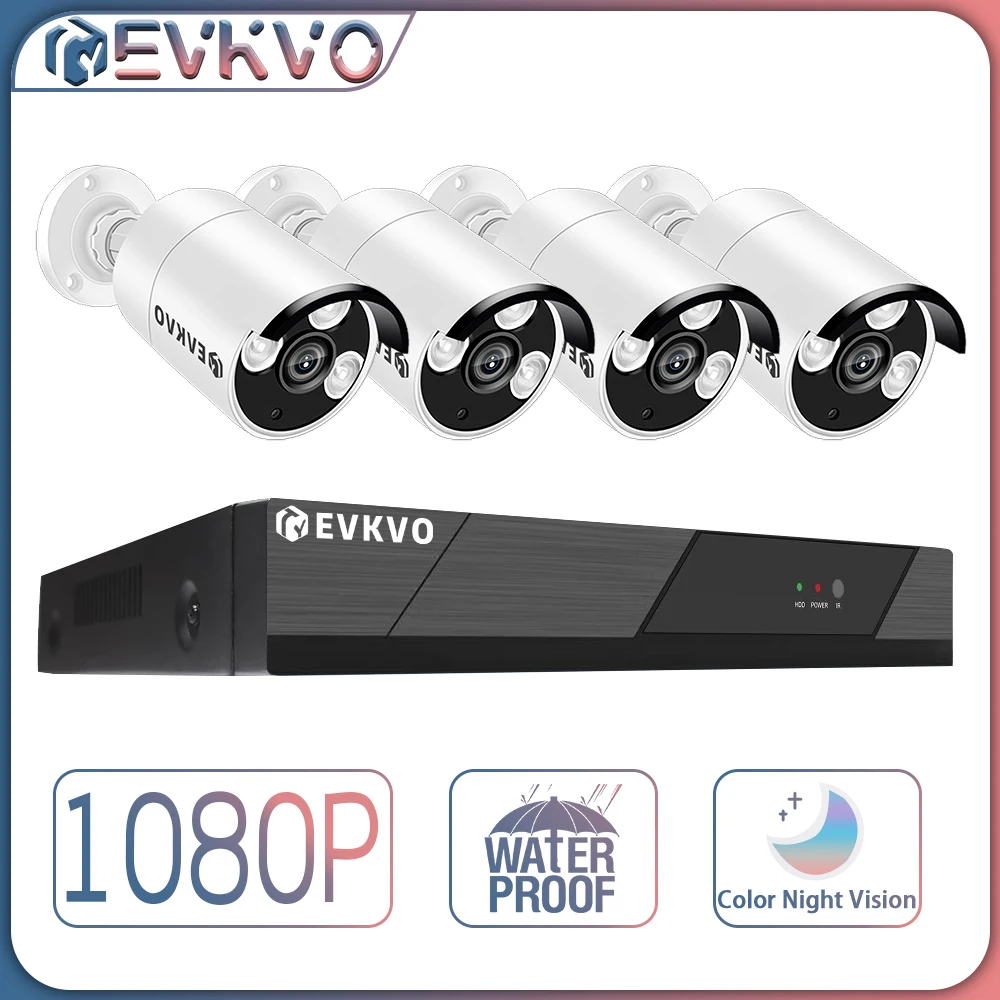 8CH VAIZDO stebėjimo Sistemos Komplektas 1080P HAINAUT Fotoaparato Rinkinys 4 in 1 Diktofonas, Vaizdo Stebėjimo Sistema, Lauko Apsaugos DVR Camera Kit Pašto Signalizacijos Nuotrauka 0