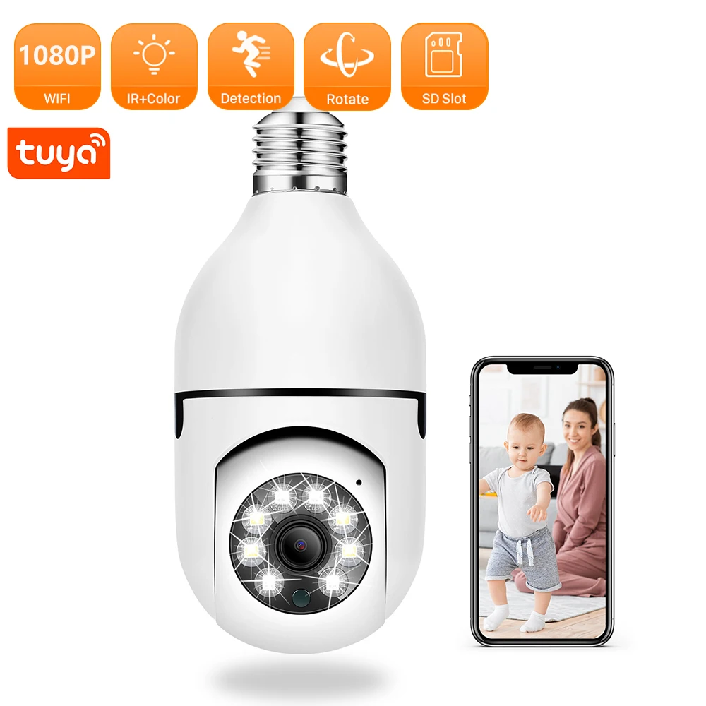 ANBIUX E27 Lemputės Wifi Kamera, 1080P Full Naktinio Matymo Automatinio Sekimo Saugumo Kameros Vaizdo Stebėjimo Stebėti Tuya Nuotrauka 0