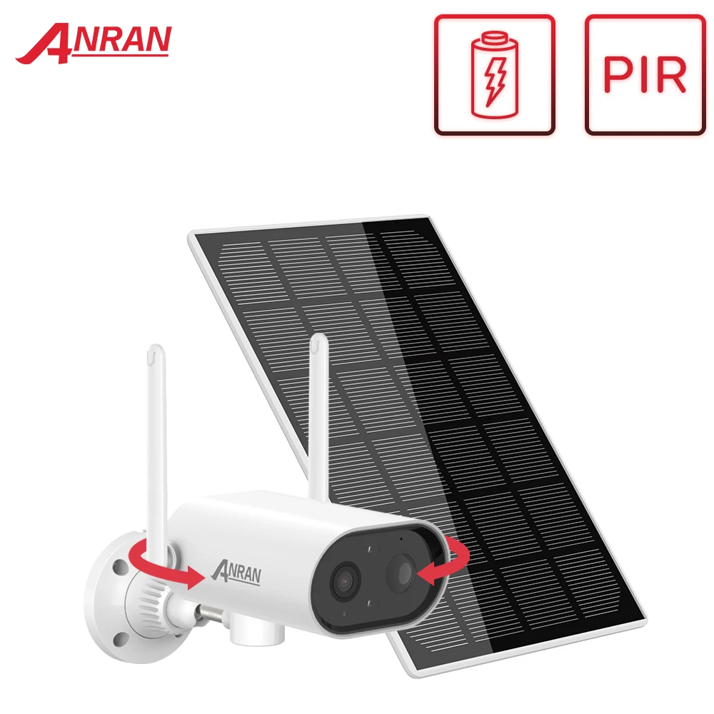 ANRAN 3MP PTZ Belaidės IP Kameros Apsaugos Priežiūros Baterijos, Saulės Skydelis WiFi Lauko PIR Smart Humanoidų Nustatymo Nuotrauka 0