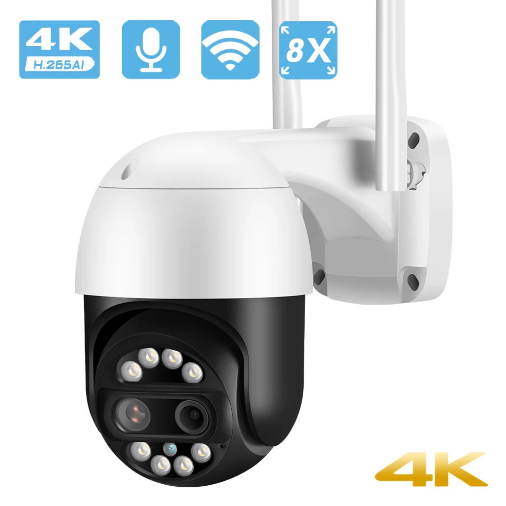 Besder 4K 8MP 12mm+2,8 mm Dual-objektyvas PTZ Kamera, WiFi 8x Priartinimas Hybrid P2P ONVIF 4MP HD Audio Saugumo Vaizdo Stebėjimo, IP Kameros Nuotrauka 0