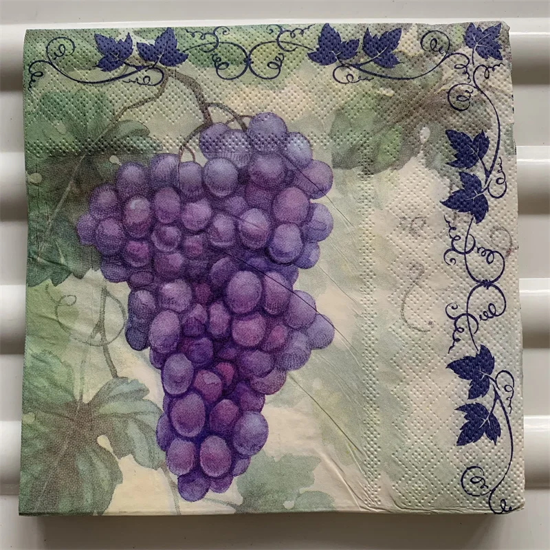 Dekupažas vestuvių servilletas derliaus servetėlės popierinės elegantiškas audinio gražus vynuogių, vyšnių vaisių gimtadienio rankšluostį dekoro 20 Nuotrauka 0