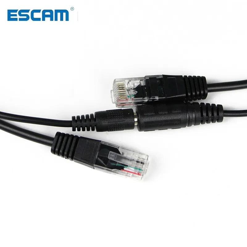 ESCAM Karšto POE Kabelis Pasyvus Power Over Ethernet Adapterio Kabelį POE Splitter Purkštuvas Maitinimo Modulis 12-48v IP Kameros Nuotrauka 0