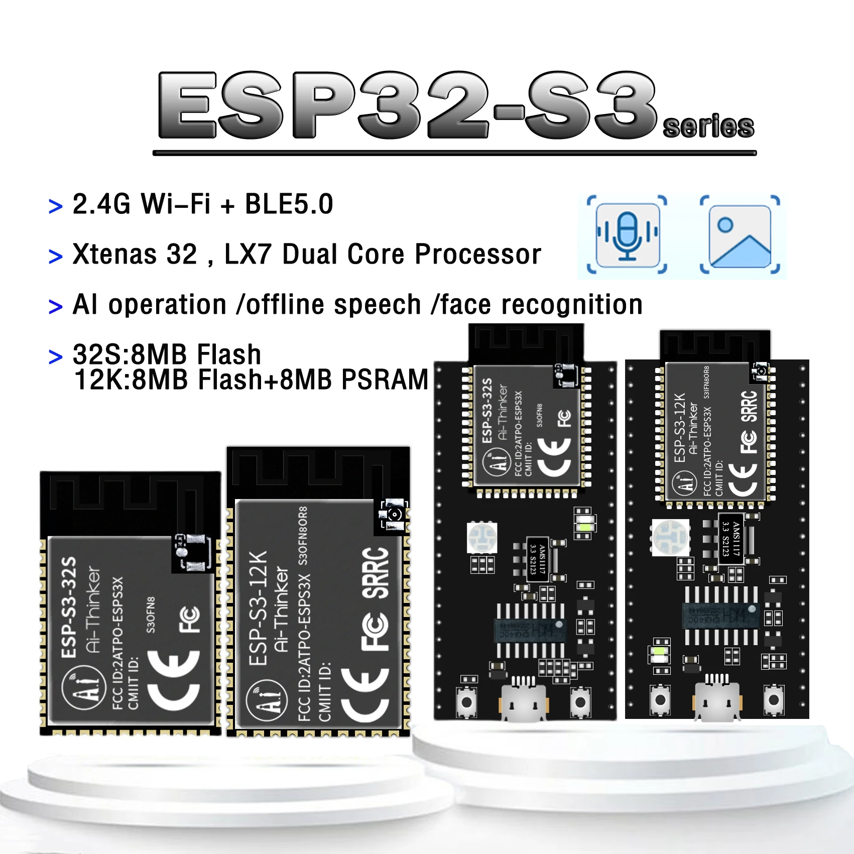 ESP32-S3, S3 ESP32-S3-32S ESP32S-S3-12K ESP32 WiFi+BLE5.0 Naujus produktus modulis Plėtros taryba kalbos Veido atpažinimo NodeMCU Nuotrauka 0