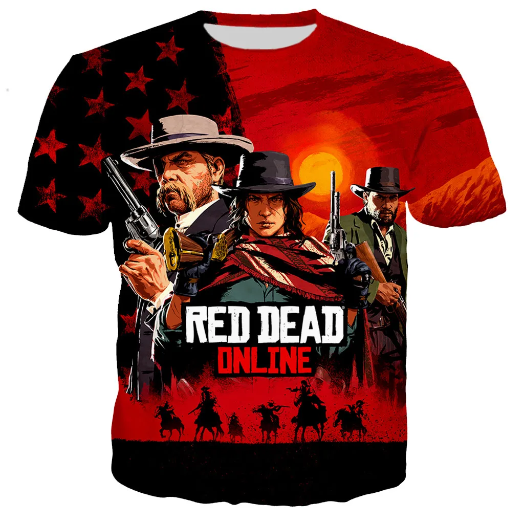 Karšto Žaidimą Red Dead Redemption 3D Atspausdintas T-shirt Vyrai/moterys Naujas Mados Cool Atsitiktinis Harajuku Stiliaus T Shirts Streetwear Viršūnės Nuotrauka 0