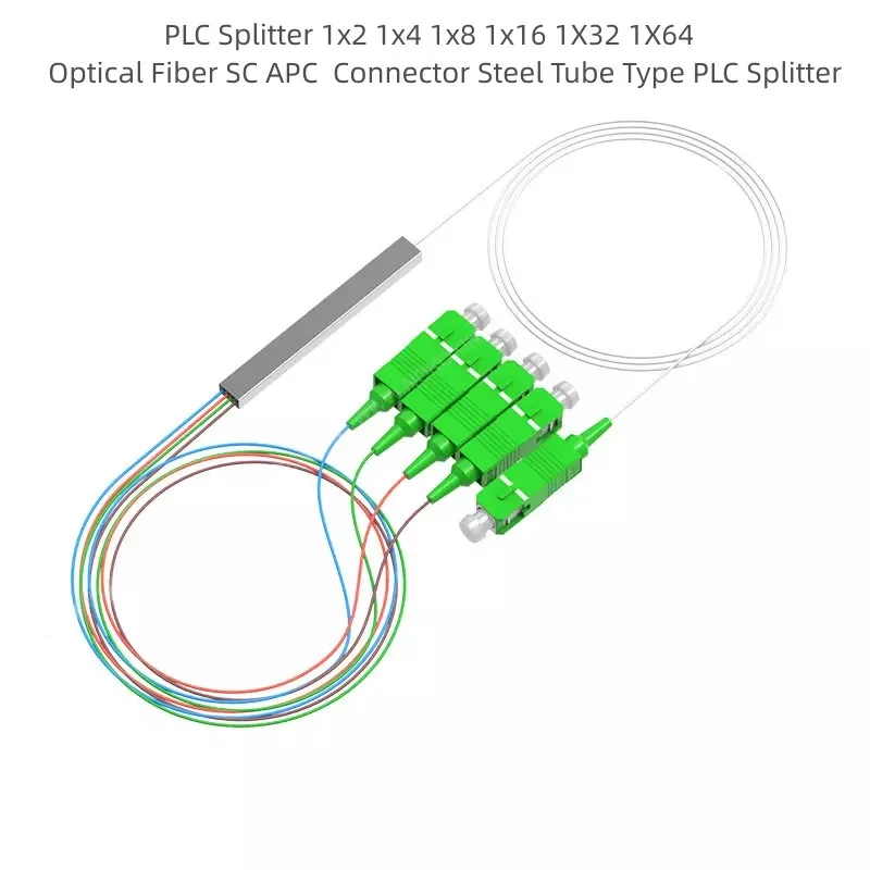 PLC Splitter 1x4 1x2 1x8 1x16 1X32 Optinio Pluošto SC APC Jungtis Plieno Vamzdžių Tipas PLC Splitter Nuotrauka 0