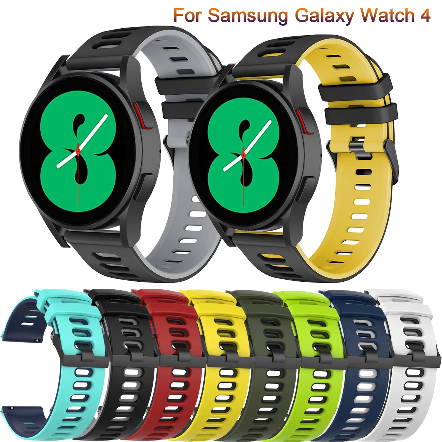 Samsung galaxy žiūrėti 4 Klasikinis 42mm 46mm Dirželis Sporto Apyrankė Silikono Watchband 20mm Žiūrėti Juostos galaxy watch4 40mm 44mm Nuotrauka 0