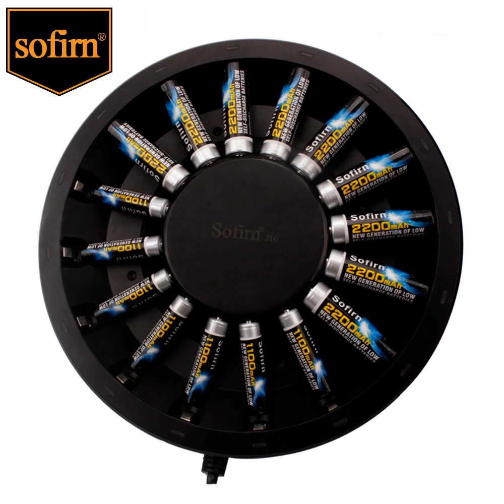 Sofirn 16 Slots Smart Baterijos Įkroviklio Lemputė AA, AAA NiMH NiCd Akumuliatoriai be baterijos Įkrovikliai Nuotrauka 0