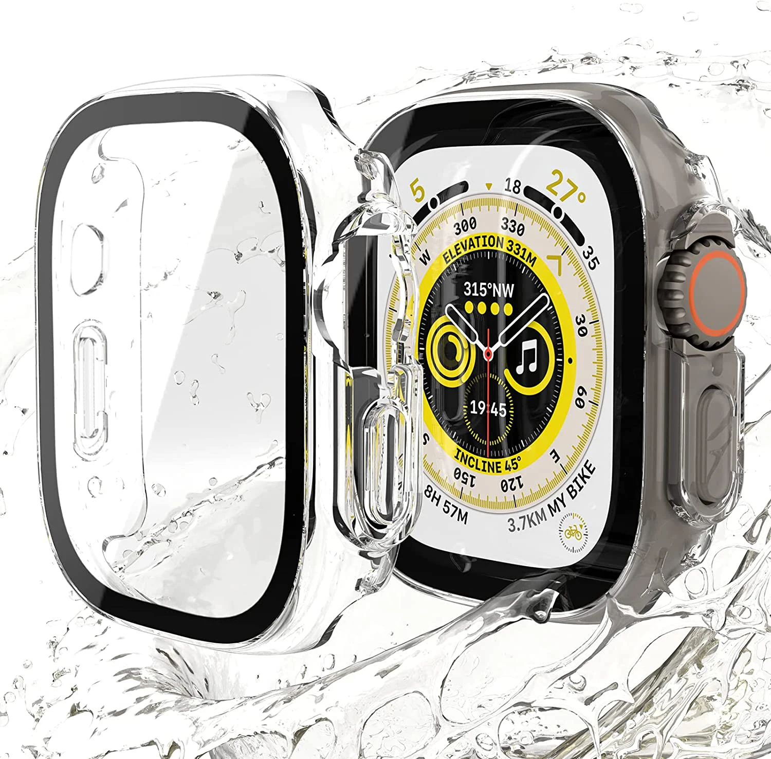 Stiklas+Dangtelis Apple Laikrodžių Atveju, Ultra 49mm PC Bamperis shell Screen Protector, Grūdintas Atveju Iwatch Accessories Serijos ultra dangtis Nuotrauka 0