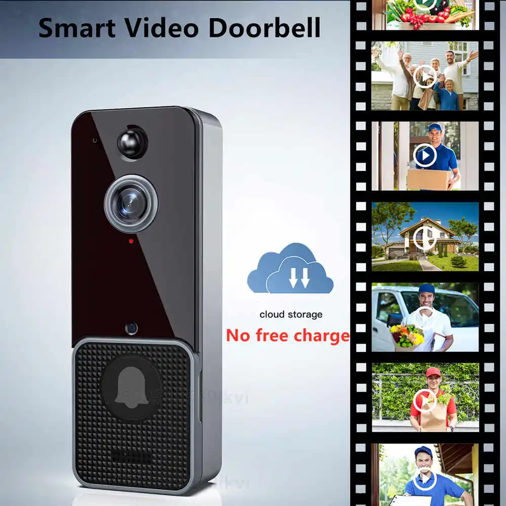 T6 Pažangaus Belaidžio ryšio Vaizdo Doorbell Skaitmeninė Vaizdo Domofonas WIFI Durų Bell Vandeniui Elektroninių Portje Namų Apsaugos Kamera, Nuotrauka 0
