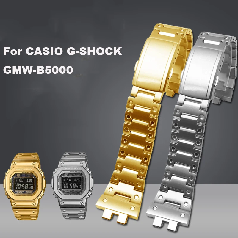 Tinka CASIO G-SHOCK GMW-B5000 rafinuotas plieno žiūrėti grandinėje, aukso ir sidabro plytų remontuoti žiūrėti diržų priedai Nuotrauka 0