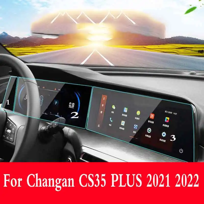 Už Changan CS35 PLIUS 2021 2022 Automobilių GPS Navigacija, LCD Ekranas Grūdinto Stiklo Apsauginė Plėvelė Anti-scratch Plėvele Interjero Pertvarkymo Nuotrauka 0