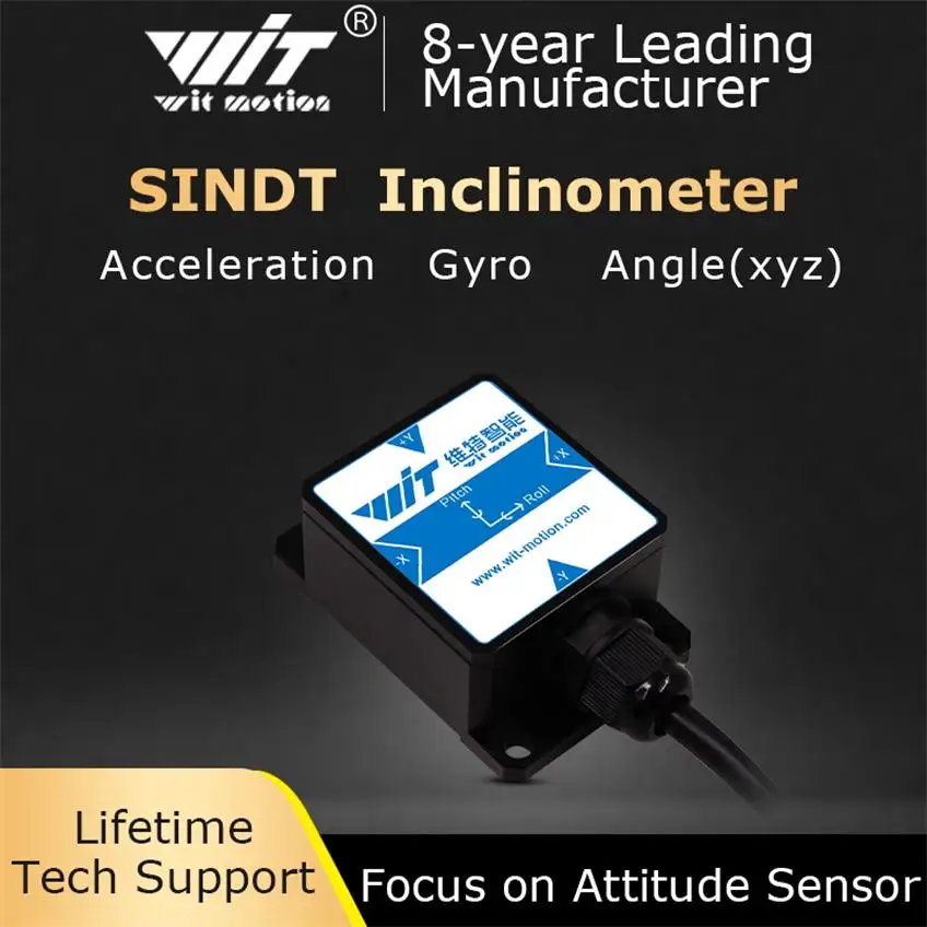 WitMotion SINDT Dvigubos ašies AHRS Didelio Tikslumo Kampas Inclinometer Tilt Jungiklis, Skaitmeninis Išėjimas, IP67 atsparus Vandeniui,Anti-vibration Nuotrauka 0
