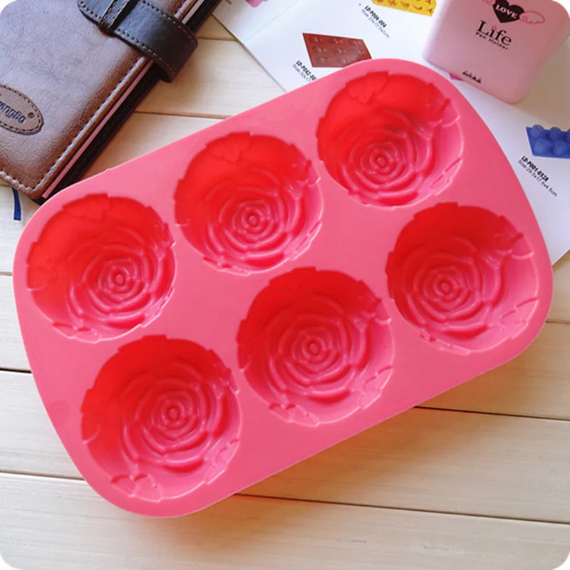 1pcs 6-rožių Žiedų Minkštas Silikono Formos Tortas Šokolado Formos Muilo 3D Torto Formos Saldainiai Dekoravimo Priemonės Pyragas Visos Nuotrauka 1