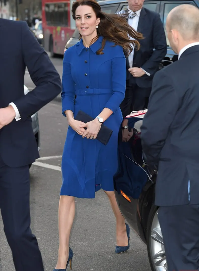 2019 m. Pavasarį Naują Kate Middleton Princesė Kailis Mados-Line mėlyna OLIS Kailis Nuotrauka 1