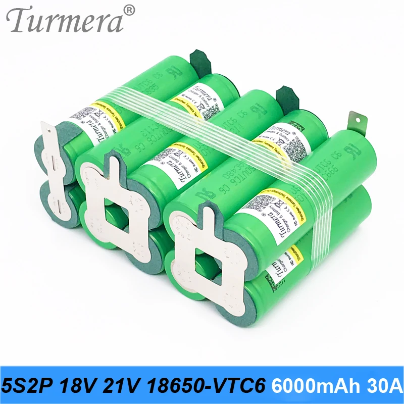 5s2p baterijos 18650 pack Turmera us18650vtc6 6000mah 18v 21v 30a suvirinimo baterija atsuktuvas įrankiai baterija individualų baterija Nuotrauka 1
