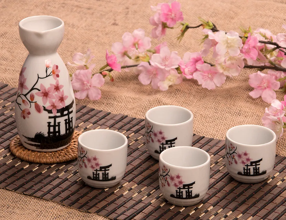 Ankoow Japonijos Siekiant Nustatyti Keturi Puodeliai Rankomis Dažyti Pink Gėlių Stiliaus porceliano Keramikos Tradicinės Keramikos Amatai Vyno Puodą Taurė Nuotrauka 1