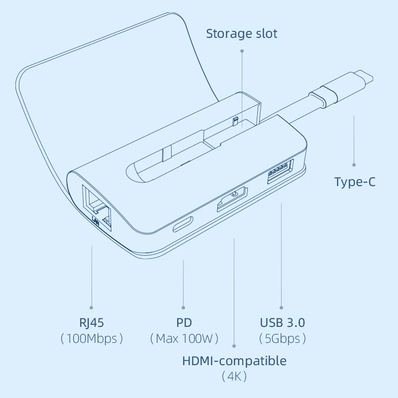 Hagibis Nešiojamų Dock for Nintendo Jungiklis/OLED TV Dock Tipo c iki RJ45 Ethernet 4K HDMI suderinamus USB3.0 Hub PD Docking Station Nuotrauka 1