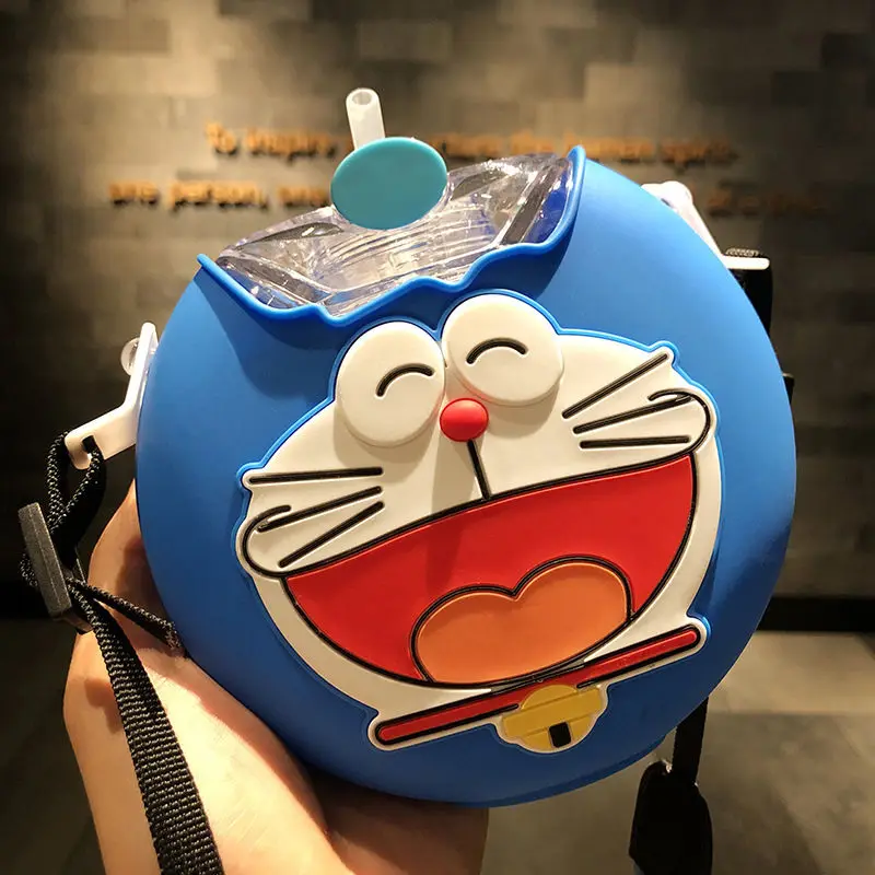 Kawaii Sanrio Hello Kitty Vaikų Sippy Cup Animacinių Filmų Doraemon Vasaros Nešiojamų Vandens Sporto Taurės Tiesiai Vandens Butelis Mergina Dovana Nuotrauka 1