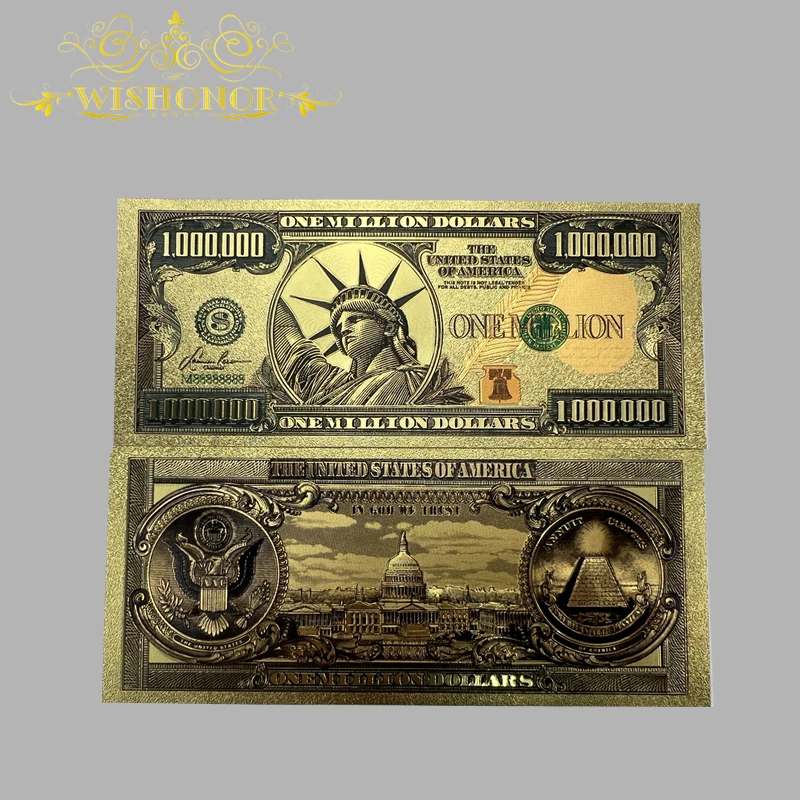 Naujas 2022 Amerikos Banknotų JAV 1 Mln. Dolerių Banknotų Sąskaitą 24K Auksu Surinkimo Nuotrauka 1