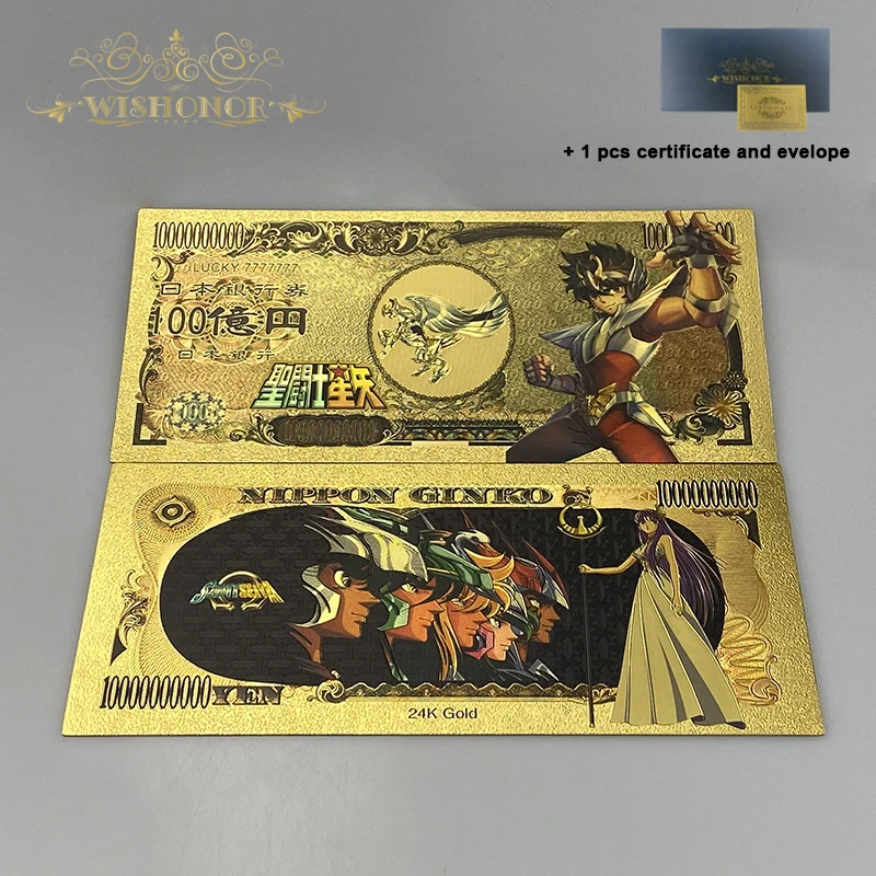 Naujas 5 Dizaino Japonijos Anime Korteles Saint Seiya Banknotų Animacinių filmų Plastikinės Kortelės 24K Auksu Surinkimo Nuotrauka 1