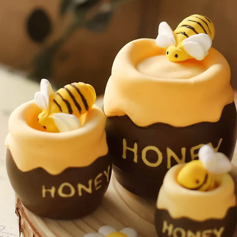Saulės Gėlė Tvora Bičių honeycombed kibirą medaus Tortas Pelėsių Minkštas Pyragas priemonė Virtuvė Kepimo Apdailos Pelėsių Nuotrauka 1