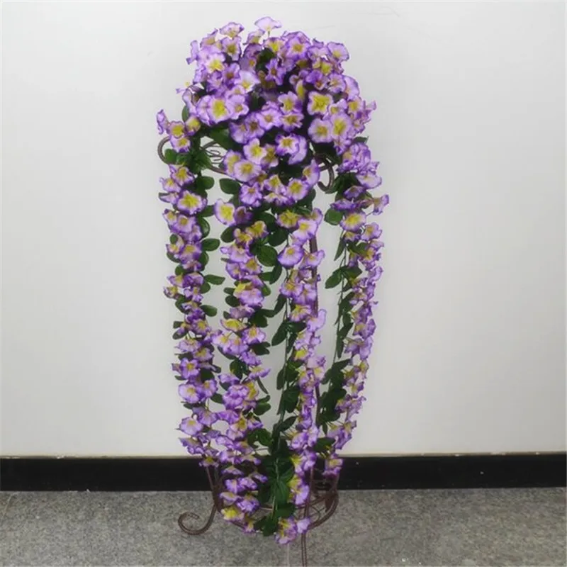 Vieną Netikrą Laikiklis Augalų Petunijos Rotangai (rattans) Trimitas Gėlių Vynuogių Morning Glory Vestuvių Dirbtinės Gėlės, Dekoratyvinės Sienų Nuotrauka 1