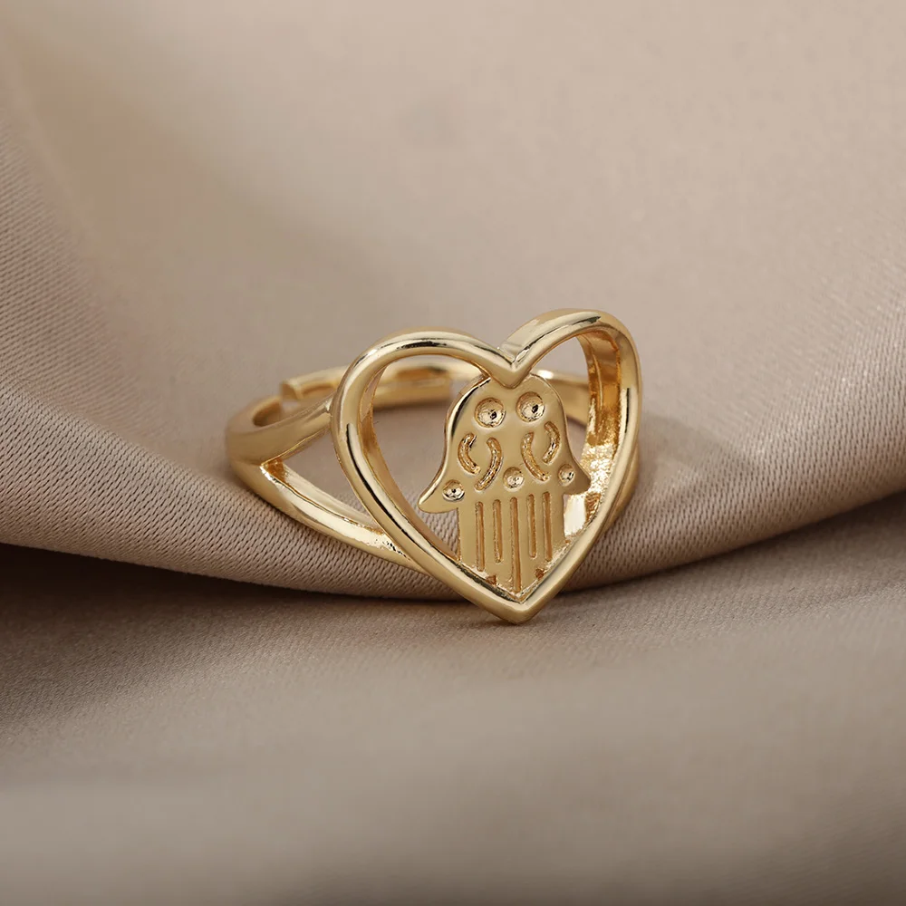 Širdies Žiedas Moterims Mergina Naujas Kūrybiškumą Dizaino Mielas Gyvūnų Pingvinas Žiedas Tuščiaviduriai iš Širdies Reikmenys, Papuošalai Bijoux Femme Boho Nuotrauka 1