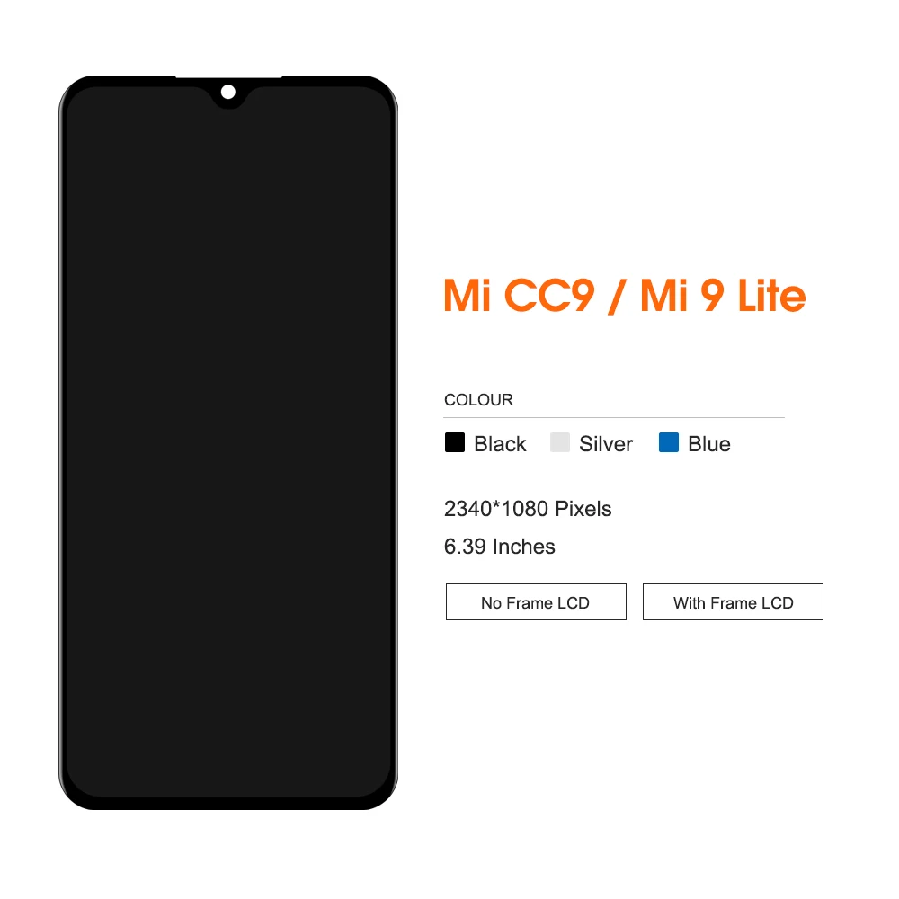 100% Patikrintas Xiaomi Mi 9 lite LCD Ekranas Jutiklinis Ekranas skaitmeninis keitiklis komplektuojami Su Rėmo Pakeisti Xiaomi CC9 M1904F3BG Lcd Nuotrauka 2
