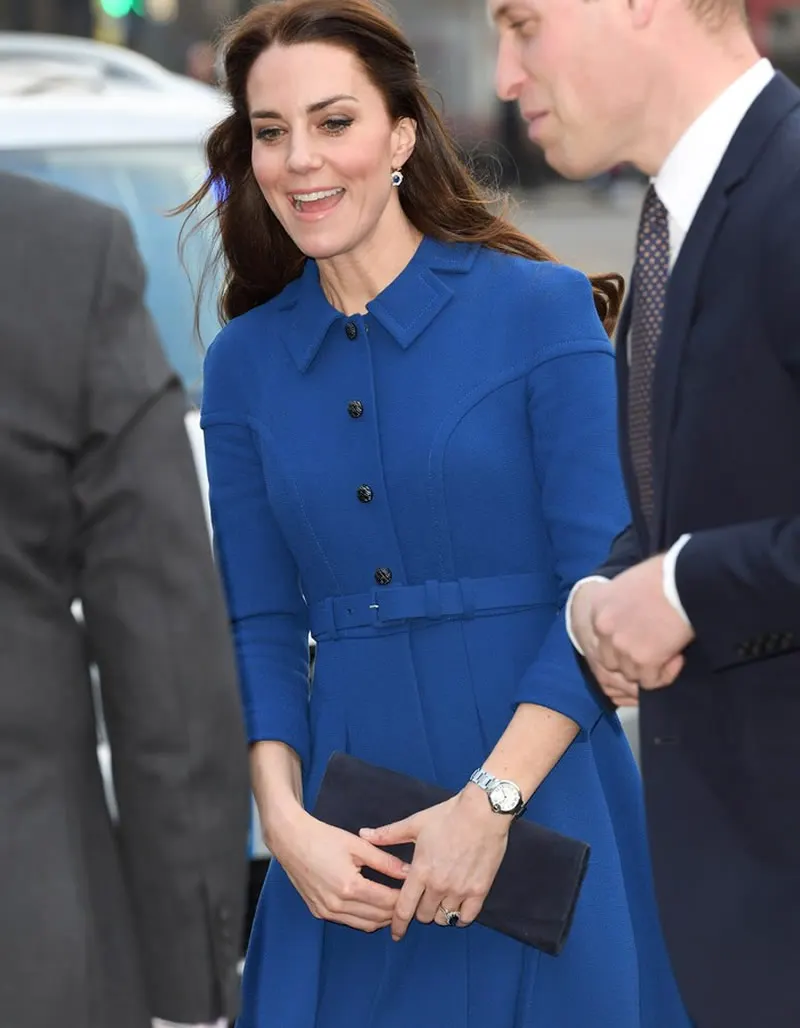 2019 m. Pavasarį Naują Kate Middleton Princesė Kailis Mados-Line mėlyna OLIS Kailis Nuotrauka 2