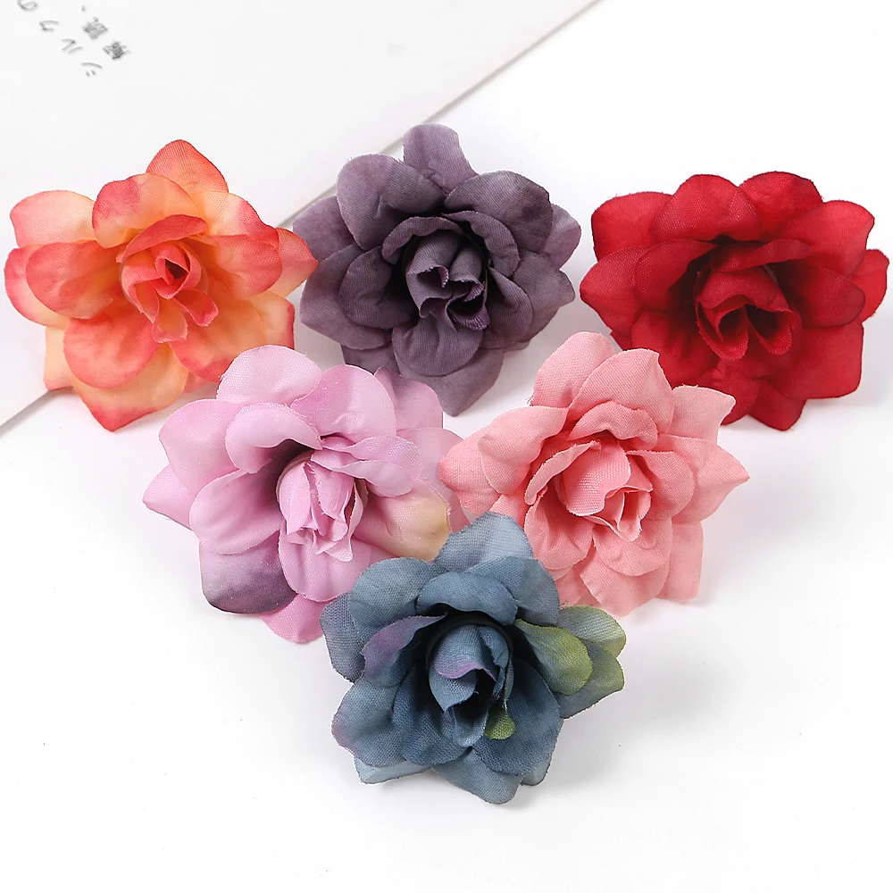 20PCs Rose Dirbtinės Gėlės Galvos Šilko Netikrą Gėlės Vestuves Namų gyvenamojo Kambario, Valgomojo Stalas, Sodo Dekoracijos 