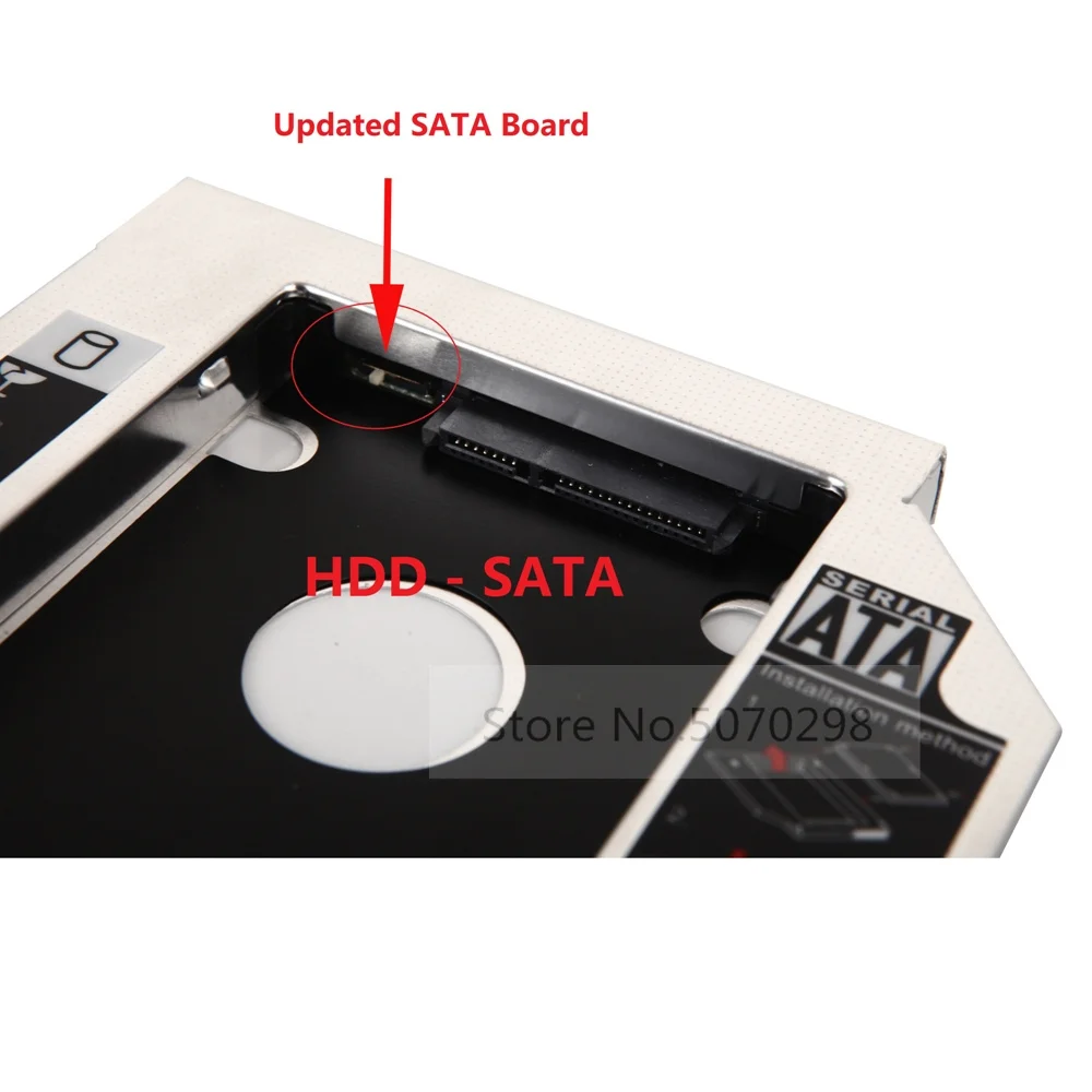 2nd HDD SSD Kietąjį Diską, Optinį bay Caddy Rėmo Adapteris Konteinerių Lenovo IdeaPad V550 V560 V570 Nuotrauka 2