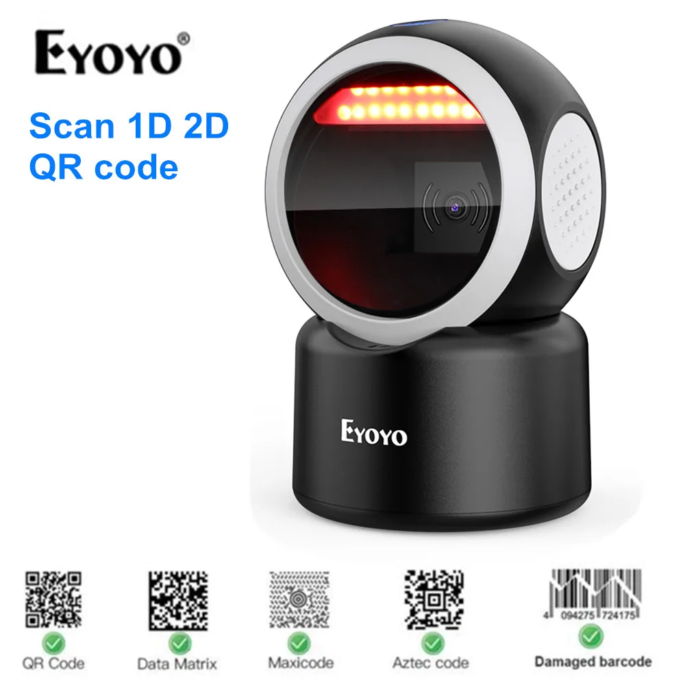 Eyoyo EY-7100 1D/2D Darbalaukio Barcode Scanner Įvairiakryptė USB Laidinio Brūkšninio kodo Skaitytuvas Platforma Skaitytuvas Automatinio Skenavimo Jutikliai Nuotrauka 2