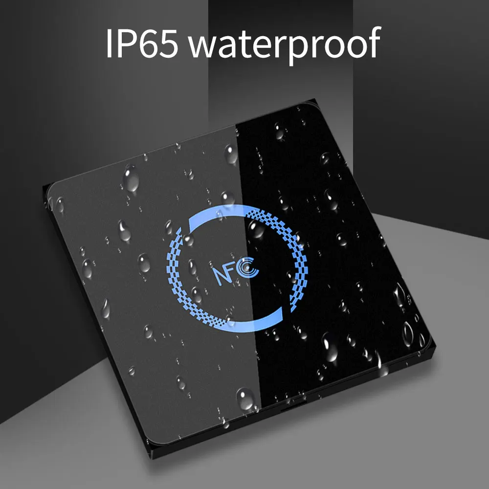 IP65 Vandeniui NFC RS485 Wiegand LED Apšvietimas Stiklo plokštės Mifare EM Dual Band RDA Prieigos Kontrolės Vergas Reader Sumontuoti Metalo Nuotrauka 2