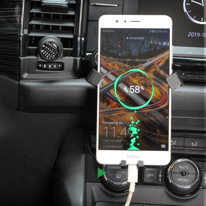 Kairėje Ratai! Už Skoda Kodiaq 2017 2018 2019 2020 Automobilių Oro Angos Mount Išmaniųjų Telefonų Turėtojas Stovėti Mobilųjį Telefoną, Stabili Lopšio Nuotrauka 2