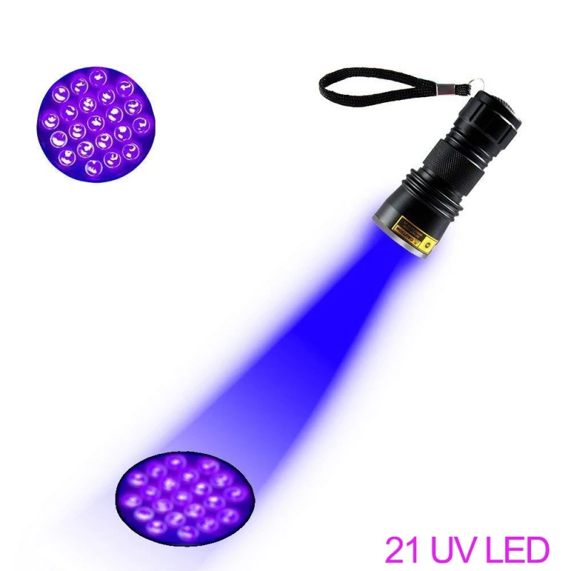 UV Žibintuvėlis 21LED 12LED UV 395-400nm LED UV Žibintuvėlis linterna Fakelas Ultravioletinių Juodos Šviesos Lauko žibintas Nuotrauka 2