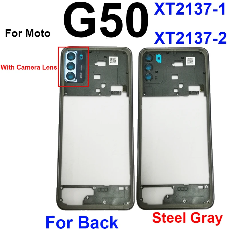 Vidurinis Korpusas Rėmelis Motorola Moto G50 XT2137-1 XT2137-2 Vidurį Rėmo Dangtis Bezel Skydelis Flex Kabelis Dalys Nuotrauka 2
