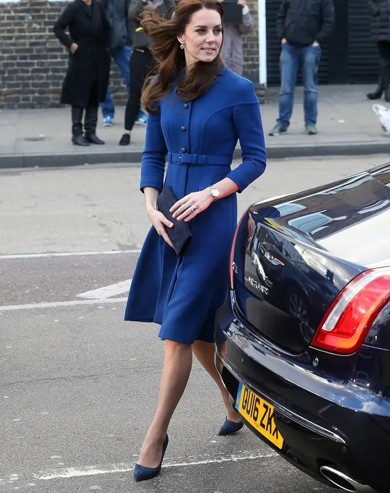 2019 m. Pavasarį Naują Kate Middleton Princesė Kailis Mados-Line mėlyna OLIS Kailis Nuotrauka 3