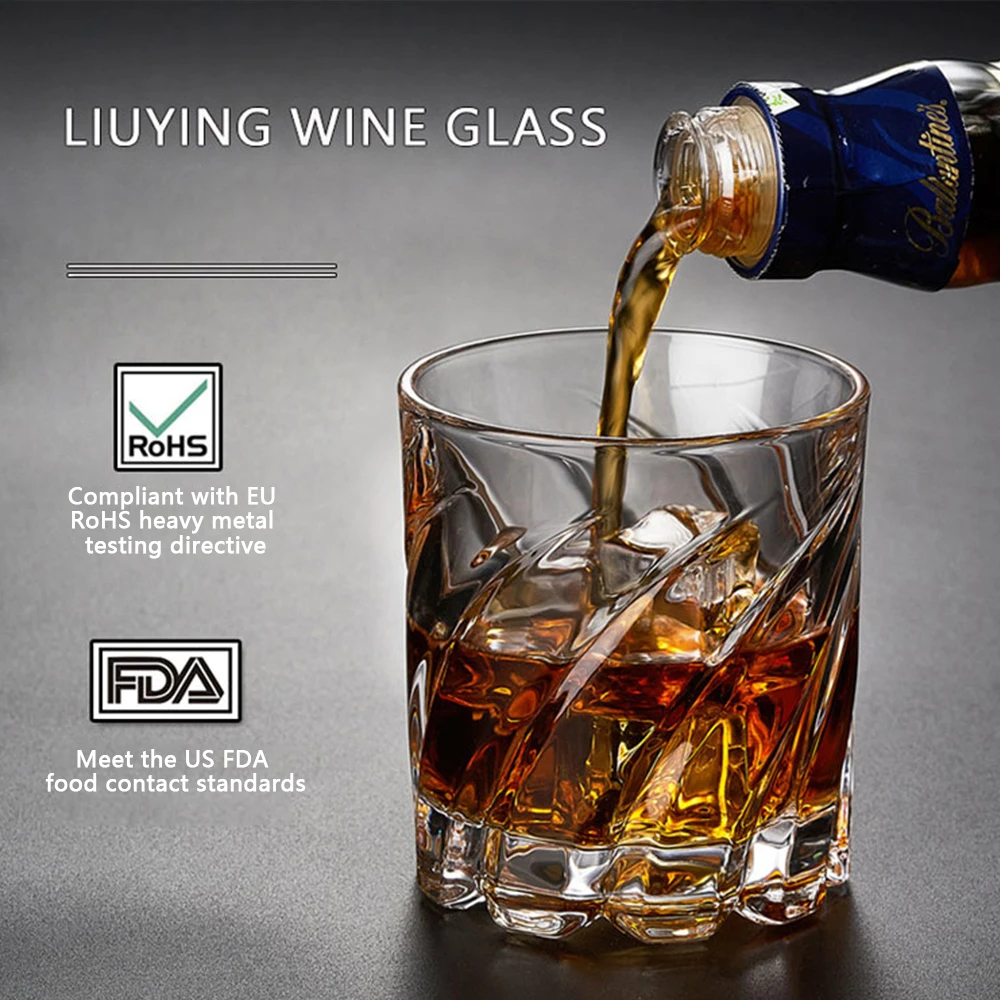 350ML Sukasi Viskio Stiklas Vyno Taurės Skaidraus Stiklo Taurė Kūrinys Dovana Viskio Stiklo Stiklines Šampano Wineglass Nuotrauka 3