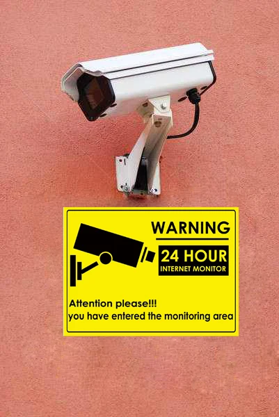 5vnt 24 VALANDŲ CCTV Saugumo kamerų Sistema Įspėjamasis Ženklas, Lipdukas, Decal, Priežiūra, VAIZDO stebėjimo Kamera, Vaizdo Įspėjimo Lipdukas didelis dydis 285x Nuotrauka 3