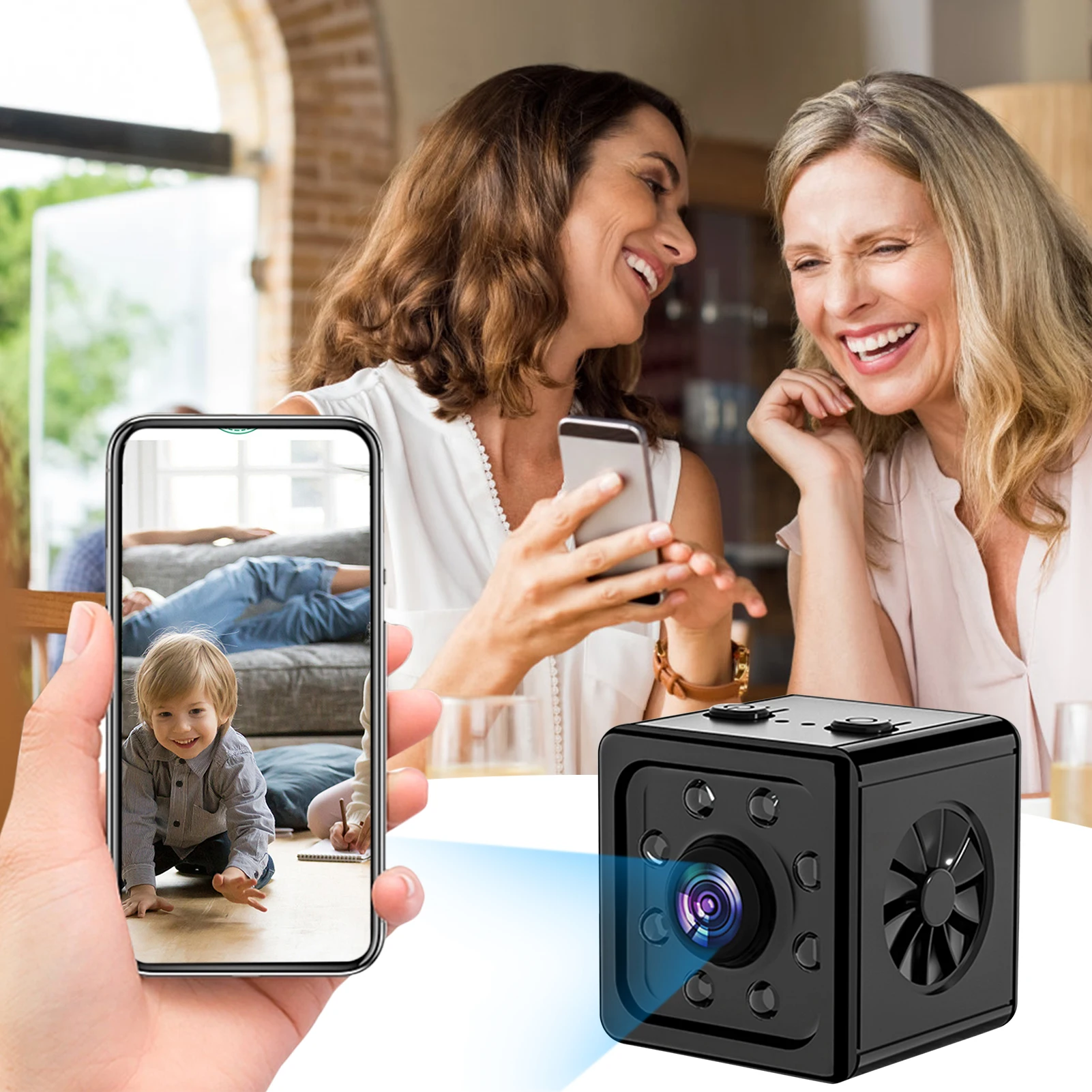 Belaidė Kamera 1080p HD Wi-fi, Kamera Naktinio Versija Diktofonas Mini Smart Kamerų Vaizdo Stebėjimo, IP Kameros Kūdikio stebėjimo Nuotrauka 3