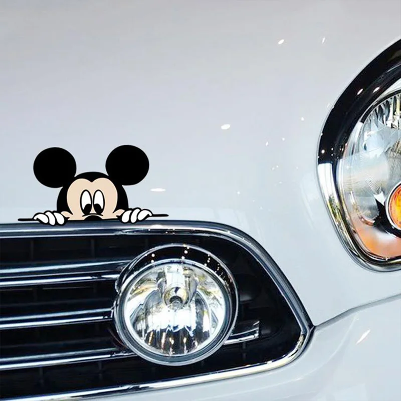 Disney Mickey Mouse Lipdukas Animacinių Filmų Minnie Automobilių Lipdukas Mielas Automobilio Galinio Vaizdo Veidrodėlis Lipdukas Bagažo Šaldytuvas Lango Dekoracijos Nuotrauka 3