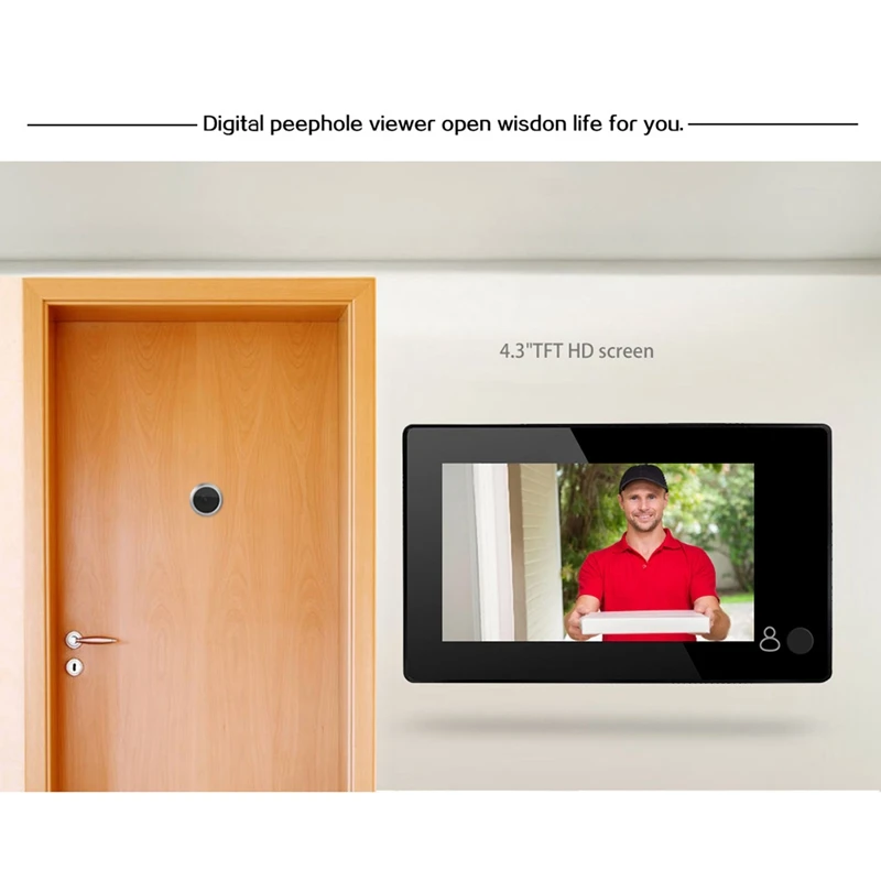 Mažmeninės prekybos 4.3 colių HD Durų Akutė 145 Laipsnių Plataus Kampo Digital Smart Doorbell TFT Spalvotas Durys Akių Namų Saugumo kamerų Stebėti Nuotrauka 3