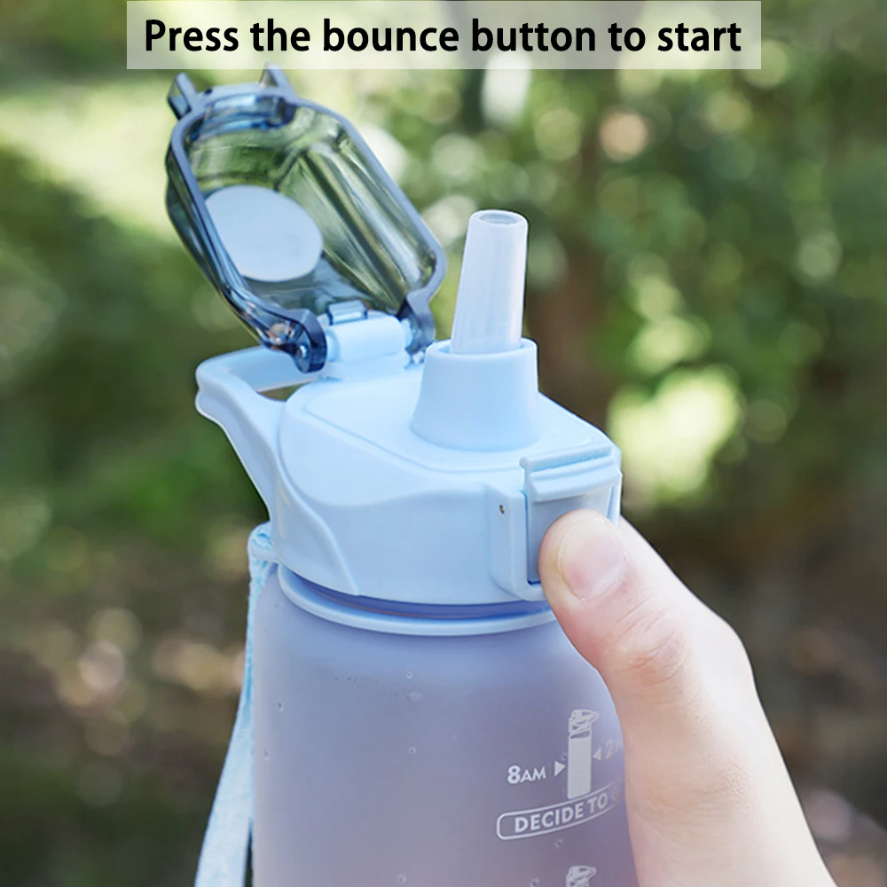 Naujas Sporto 1000ml Vandens Butelis su Šiaudų Lauko Kelionių Nešiojamų Sandarus Drinkware Plastiko, BPA Free Geriamojo Puodeliai Nuotrauka 3