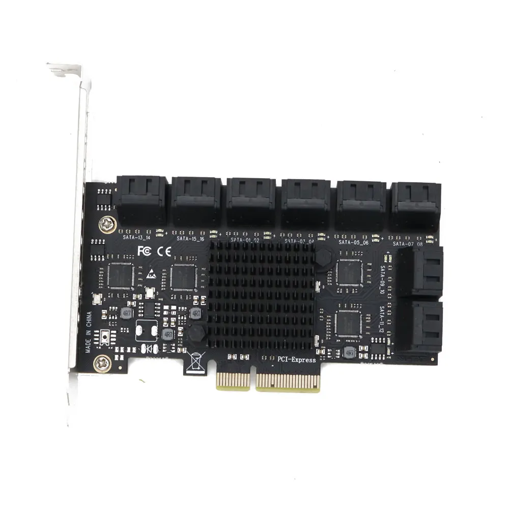 PCIE SATA Kortelių 16 Uostų 6Gb SATA 3.0 PCIe Card, PCIe Į SATA Valdiklio Išplėtimo Kortelės, X4 PCI palaiko 16 SATA 3.0 Prietaisai Nuotrauka 3