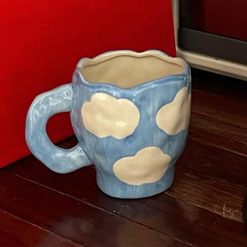 Rankomis Dažyti Gėlių ir Debesys Keramikos Puodelius kavos puodelis Pieno Arbata office Puodeliai Drinkware Geriausia gimtadienio Dovana Draugams Nuotrauka 3